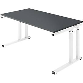 Schäfer Shop Select Schreibtisch SET UP, C-Fußgestell, 1600x800, graphit/weiß 