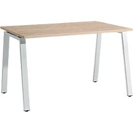 Schäfer Shop Select Schreibtisch Start Off, A-Fuß, Rechteck, Stahl/Holz, B 1200 x T 800 x H 735 mm, Eiche-Dekor