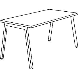 Schäfer Shop Select Schreibtisch Start Off, A-Fuß, Rechteck, Stahl/Holz, B 1200 x T 800 x H 735 mm, lichtgrau 