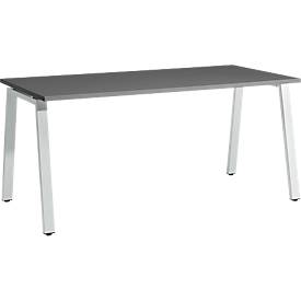 Schäfer Shop Select Schreibtisch Start Off, A-Fuß, Rechteck, Stahl/Holz, B 1600 x T 800 x H 735 mm, graphit