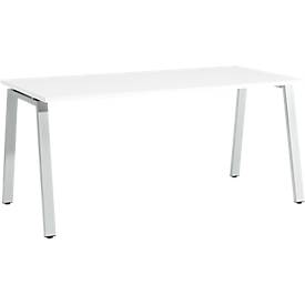 Schäfer Shop Select Schreibtisch Start Off, A-Fuß, Rechteck, Stahl/Holz, B 1600 x T 800 x H 735 mm, weiß 