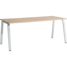 Schäfer Shop Select Schreibtisch Start Off, A-Fuß, Rechteck, Stahl/Holz, B 1800 x T 800 x H 735 mm, Eiche-Dekor