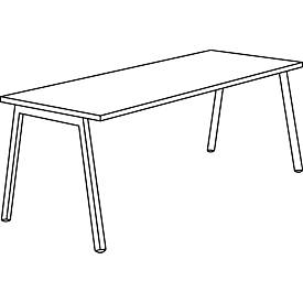 Schäfer Shop Select Schreibtisch Start Off, A-Fuß, Rechteck, Stahl/Holz, B 1800 x T 800 x H 735 mm, lichtgrau