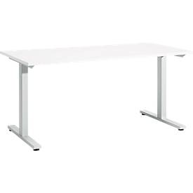 Schäfer Shop Select Schreibtisch Start Off, T-Fuß, Rechteck, Stahl/Holz, B 1600 x T 800 x H 735 mm, weiß 