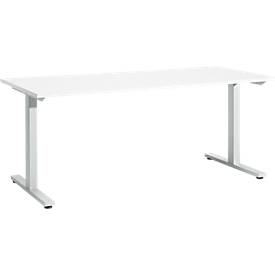 Schäfer Shop Select Schreibtisch Start Off, T-Fuß, Rechteck, Stahl/Holz, B 1800 x T 800 x H 735 mm, weiß 