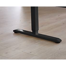 Schäfer Shop Select Schreibtisch START UP, elektrisch höhenverstellbar, Rechteck, T-Fuß, B 1200 x T 800 x H 705-1205 mm, weiß/schwarz 