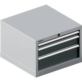 Schäfer Shop Select Schubladenschrank 27-27, 3 Schübe, bis 75 kg, B 564 x T 572 x H 400 mm, anthrazitgrau/weißaluminium 