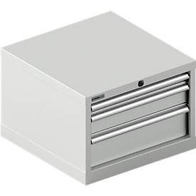 Schäfer Shop Select Schubladenschrank 27-27, 3 Schübe, bis 75 kg, B 564 x T 572 x H 400 mm, lichtgrau/lichtgrau 