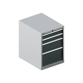 Schäfer Shop Select Schubladenschrank 27-36, 4 Schübe, bis 75 kg, B 564 x T 725 x H 800 mm, anthrazitgrau/weißaluminium