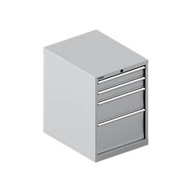 Schäfer Shop Select Schubladenschrank 27-36, 4 Schübe, bis 75 kg, B 564 x T 725 x H 800 mm, weißaluminium/weißaluminium