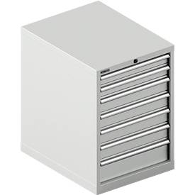 Schäfer Shop Select Schubladenschrank 27-36, 7 Schübe, bis 75 kg, B 564 x T 725 x H 800 mm, lichtgrau/lichtgrau