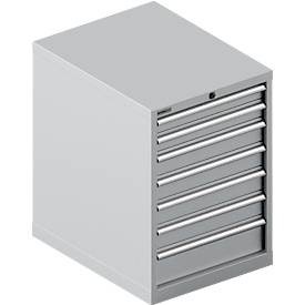 Schäfer Shop Select Schubladenschrank 27-36, 7 Schübe, bis 75 kg, B 564 x T 725 x H 800 mm, weißaluminium/weißaluminium