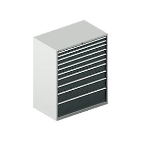 Schäfer Shop Select Schubladenschrank 64-36, 10 Schübe, bis 75 kg, B 1193 x T 725 x H 1450 mm, lichtgrau/anthrazitgrau