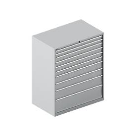 Schäfer Shop Select Schubladenschrank 64-36, 10 Schübe, bis 75 kg, B 1193 x T 725 x H 1450 mm, weißalu