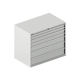 Schäfer Shop Select Schubladenschrank 64-36, 7 Schübe, bis 75 kg, B 1193 x T 725 x H 1000 mm, lichtgrau