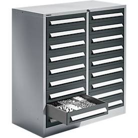 Schäfer Shop Select Schubladenschrank SF 180, 18 Schübe, weißaluminium RAL 9006 anthrazitgrau RAL 7016