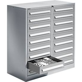 Schäfer Shop Select Schubladenschrank SF 180, 18 Schübe, weißaluminium RAL 9006 weißaluminium RAL 9006