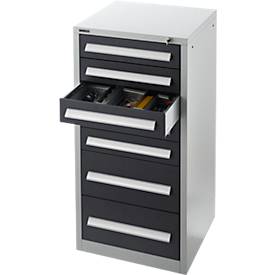 Schäfer Shop Select Schubladenschrank SF 70, 7 Schübe, weißaluminium RAL 9006 anthrazitgrau RAL 7016