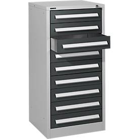 Schäfer Shop Select Schubladenschrank SF 90, 9 Schübe, weißaluminium RAL 9006 anthrazitgrau RAL 7016