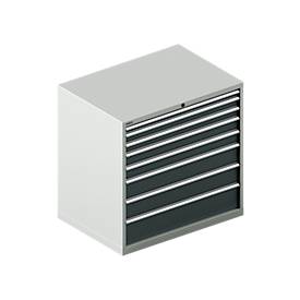 Schäfer Shop Select Schubladenschrank WSK 54-36, Stahl, 8 Schübe, bis 75 kg, B 1023 x T 725 x H 1000 mm, lichtgrau/anthrazitgrau