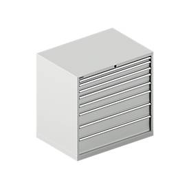 Schäfer Shop Select Schubladenschrank WSK 54-36, Stahl, 8 Schübe, bis 75 kg, B 1023 x T 725 x H 1000 mm, lichtgrau/lichtgrau