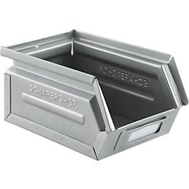 Schäfer Shop Select Sichtlagerkasten, 0,9 l, 2,5 kg, L 163 x B 102 x H 75 mm, Stahl, galvanisch verzinkt