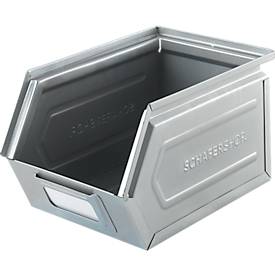 Schäfer Shop Select Sichtlagerkasten, Stahl, L 238 x B 149 x H 128 mm, 3,5 l, 8 kg, galvanisch verzinkt