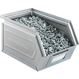 Schäfer Shop Select Sichtlagerkasten, Stahl, L 238 x B 149 x H 128 mm, 3,5 l, 8 kg, galvanisch verzinkt