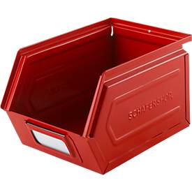 Schäfer Shop Select Sichtlagerkasten, Stahl, L 238 x B 149 x H 128 mm, 3,5 l, 8 kg, RAL 3000 (feuerrot)