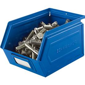 Schäfer Shop Select Sichtlagerkasten, Stahl, L 238 x B 149 x H 128 mm, 3,5 l, 8 kg, RAL 5015 (himmelblau)