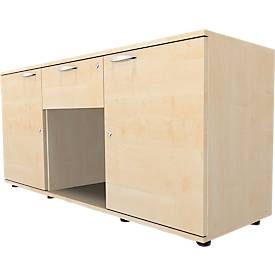Schäfer Shop Select Sideboard, 2 Türen + Schub, abschließbar, Spanplatte, B 1500 x T 420 x H 663 mm, Ahorn