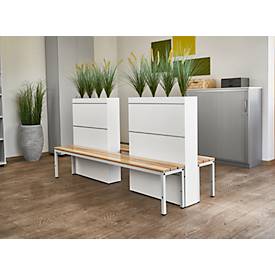 Schäfer Shop Select Sitzbank, für Umkleideräume, B 1995 x T 310 x H 415 mm, lichtgrau