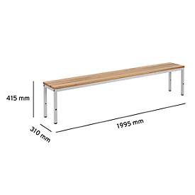 Schäfer Shop Select Sitzbank, für Umkleideräume, B 1995 x T 310 x H 415 mm, lichtgrau
