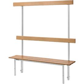 Schäfer Shop Select Sitzbank, für Umkleideräume, mit Rückwand, 5 Doppelhaken B 995 x T 310 x H 415 mm, lichtgrau 
