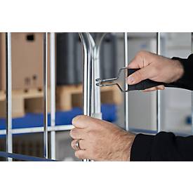 Schäfer Shop Select Spannband gummitex® BASIC, für Rollboxen ADB BASICline, Spannweite 750 mm, 2 Drahthaken, UV-beständig, L 520 x B 50 mm, PE-Fasern & Gummi, dunkelgrau
