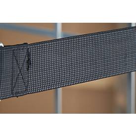 Schäfer Shop Select Spannband gummitex® BASIC, für Rollboxen BASICline, Spannweite 750 mm, 1 Drahthaken & 1 Drahtöse, UV-beständig, L 560 x B 50 mm, PE-Fasern & Gummi, dunkelgrau