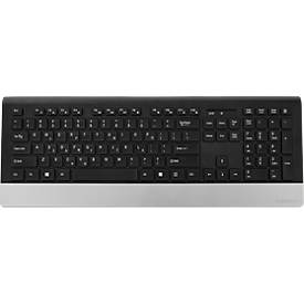 Schäfer Shop Select Sparset Funktastatur & Funkmaus Highline, QWERTZ, Handballenauflage, Maus mit 5 Tasten, bis 1600 dpi, bis 10 m, schwarz-silber