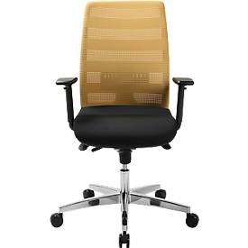 Schäfer Shop Select SSI Proline Bürostuhl 50 Jahre Edition, ergonomisch, Synchronmechanik, Bandscheibensitz, Lordosenstütze, Aluminium, ocker/schwarz + GRATIS Eduscho Profess. Caffé Crema Bohnen 1kg