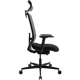 Schäfer Shop Select SSI PROLINE NEW WORK Bürodrehstuhl Netz Grau, mit Kopfstütze, Gestell Schwarz