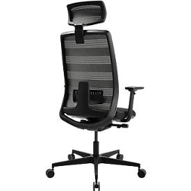 Schäfer Shop Select SSI PROLINE NEW WORK Bürodrehstuhl Netz Grau, mit Kopfstütze, Gestell Schwarz