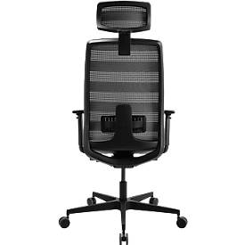 Schäfer Shop Select SSI PROLINE NEW WORK Bürodrehstuhl Netz Grau, mit Kopfstütze, Gestell Schwarz