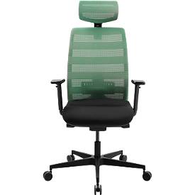 Schäfer Shop Select SSI PROLINE NEW WORK Bürodrehstuhl Netz Mint, mit Kopfstütze, Gestell Schwarz