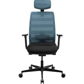 Schäfer Shop Select SSI PROLINE NEW WORK Bürodrehstuhl Netz Petrol, mit Kopfstütze, Gestell Schwarz