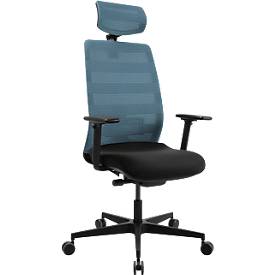 Schäfer Shop Select SSI PROLINE NEW WORK Bürodrehstuhl Netz Petrol, mit Kopfstütze, Gestell Schwarz