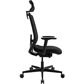 Schäfer Shop Select SSI PROLINE NEW WORK Bürodrehstuhl Netz Schwarz, mit Kopfstütze, Gestell Schwarz
