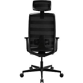 Schäfer Shop Select SSI PROLINE NEW WORK Bürodrehstuhl Netz Schwarz, mit Kopfstütze, Gestell Schwarz