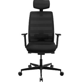 Sch&auml;fer Shop Select SSI PROLINE NEW WORK bureaudraaistoel, zwart net, met hoofdsteun, zwart frame