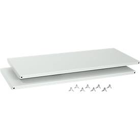 Schäfer Shop Select Stahl-Fachböden, lichtgrau, 1200 mm breit, 2 Stück