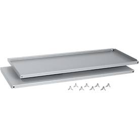 Schäfer Shop Select Stahl-Fachböden, weißaluminium, 1200 mm breit, 2 Stück