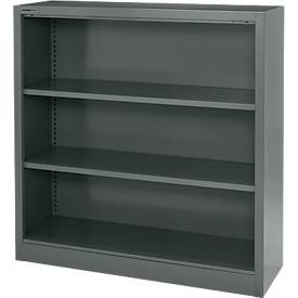 Schäfer Shop Select Stahlregal MS iCOLOUR, 3 Ordnerhöhen, B 950 x T 400 x H 1215 mm, graphit RAL 7024